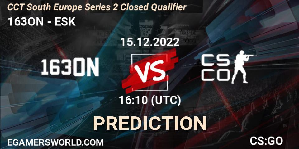 163ON vs eSportsKosova: Betting TIp, Match Prediction. 15.12.2022 at 16:10. Counter-Strike (CS2), CCT South Europe Series 2 Closed Qualifier