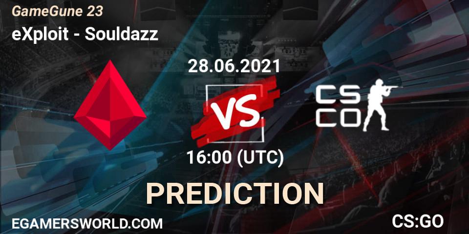 eXploit vs Souldazz: Betting TIp, Match Prediction. 28.06.2021 at 16:00. Counter-Strike (CS2), GameGune 23