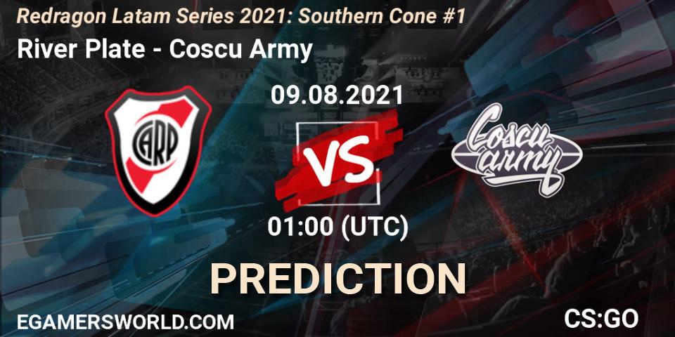 River Plate vs Coscu Army: Betting TIp, Match Prediction. 09.08.2021 at 01:30. Counter-Strike (CS2), Redragon Latam Series 2021: Southern Cone #1