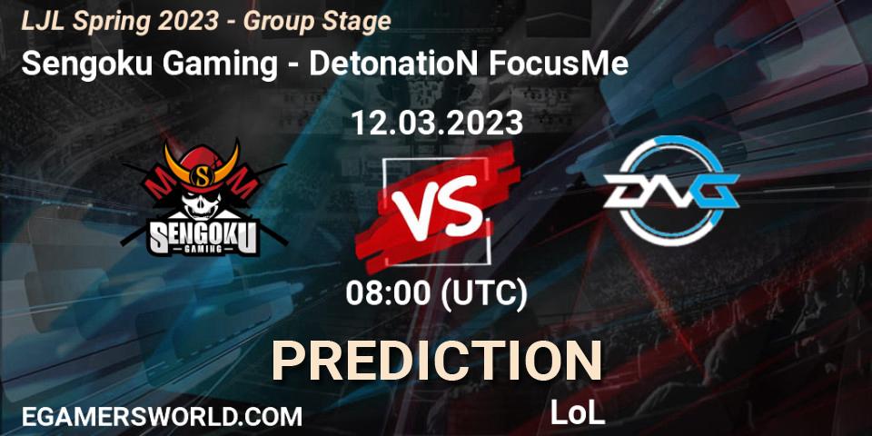 Sengoku Gaming vs DetonatioN FocusMe: Betting TIp, Match Prediction. 12.03.23. LoL, LJL Spring 2023 - Group Stage