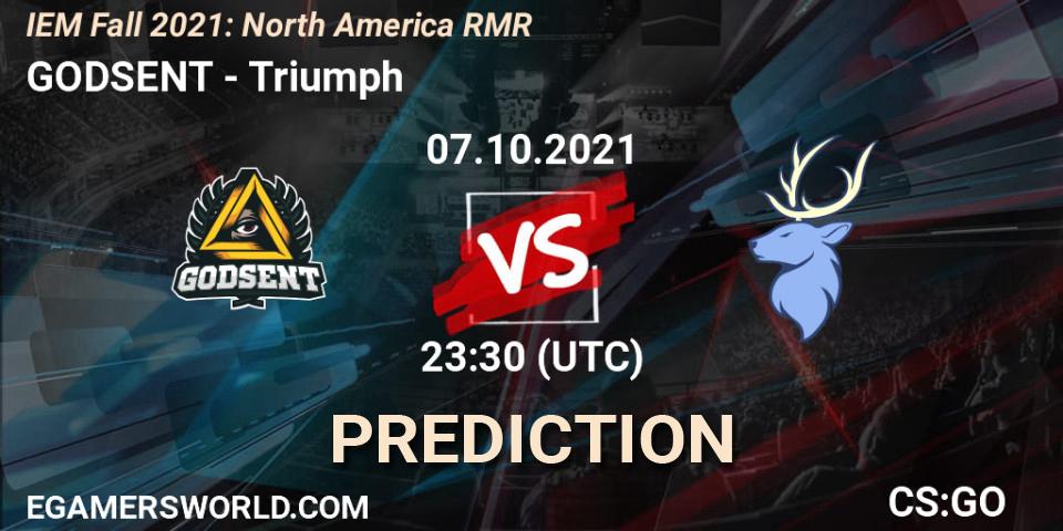GODSENT vs Triumph: Betting TIp, Match Prediction. 07.10.21. CS2 (CS:GO), IEM Fall 2021: North America RMR