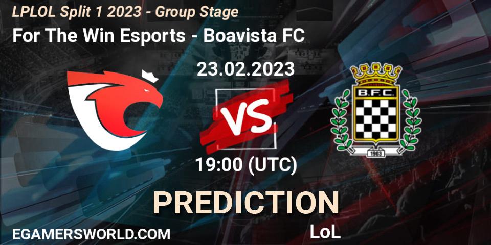 For The Win Esports vs Boavista FC: Betting TIp, Match Prediction. 23.02.2023 at 19:00. LoL, LPLOL Split 1 2023 - Group Stage