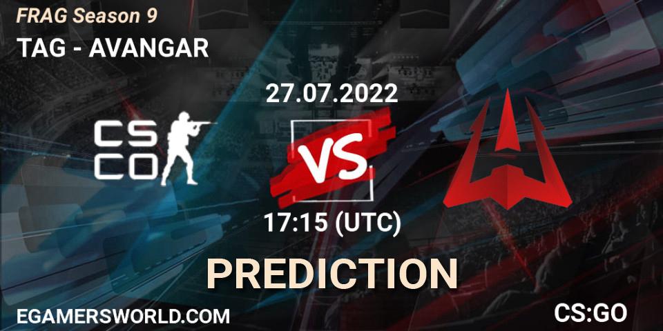 TAG vs AVANGAR: Betting TIp, Match Prediction. 27.07.2022 at 17:15. Counter-Strike (CS2), FRAG Season 9