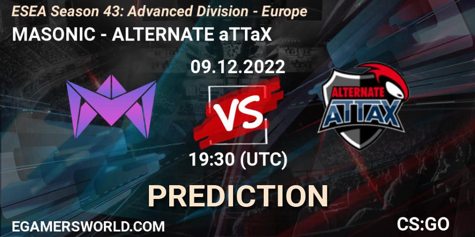 MASONIC vs ALTERNATE aTTaX: Betting TIp, Match Prediction. 09.12.22. CS2 (CS:GO), ESEA Season 43: Advanced Division - Europe