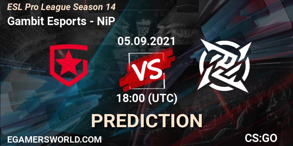 Gambit Esports vs NiP: Betting TIp, Match Prediction. 05.09.21. CS2 (CS:GO), ESL Pro League Season 14