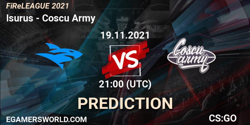 Isurus vs Coscu Army: Betting TIp, Match Prediction. 19.11.21. CS2 (CS:GO), FiReLEAGUE 2021