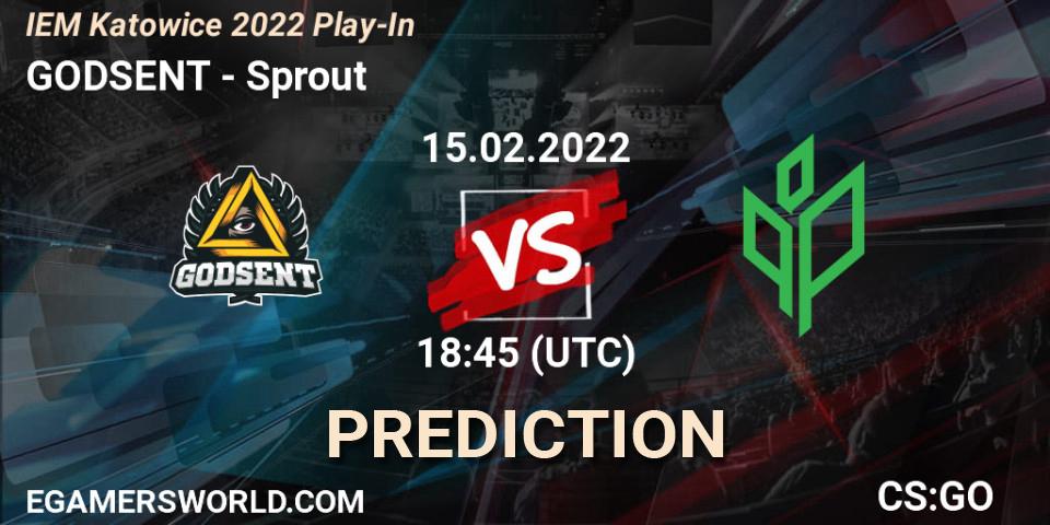 GODSENT vs Sprout: Betting TIp, Match Prediction. 15.02.2022 at 20:25. Counter-Strike (CS2), IEM Katowice 2022 Play-In