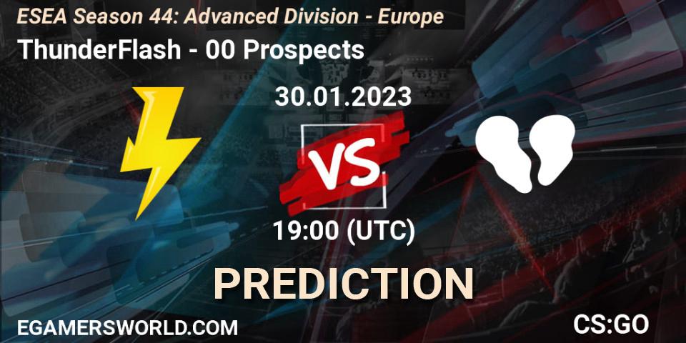 ThunderFlash vs 00 Prospects: Betting TIp, Match Prediction. 07.02.23. CS2 (CS:GO), ESEA Season 44: Advanced Division - Europe