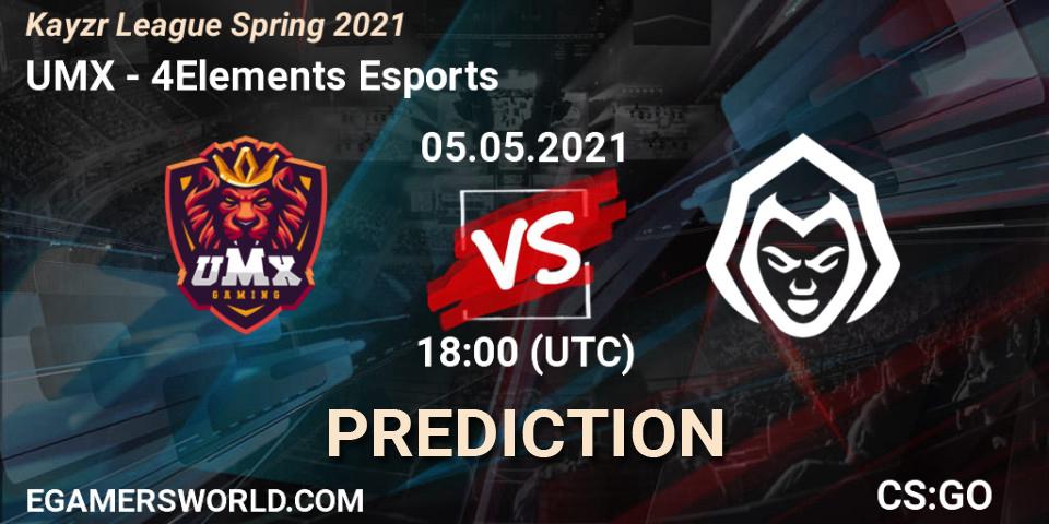 UMX vs 4Elements Esports: Betting TIp, Match Prediction. 05.05.21. CS2 (CS:GO), Kayzr League Spring 2021