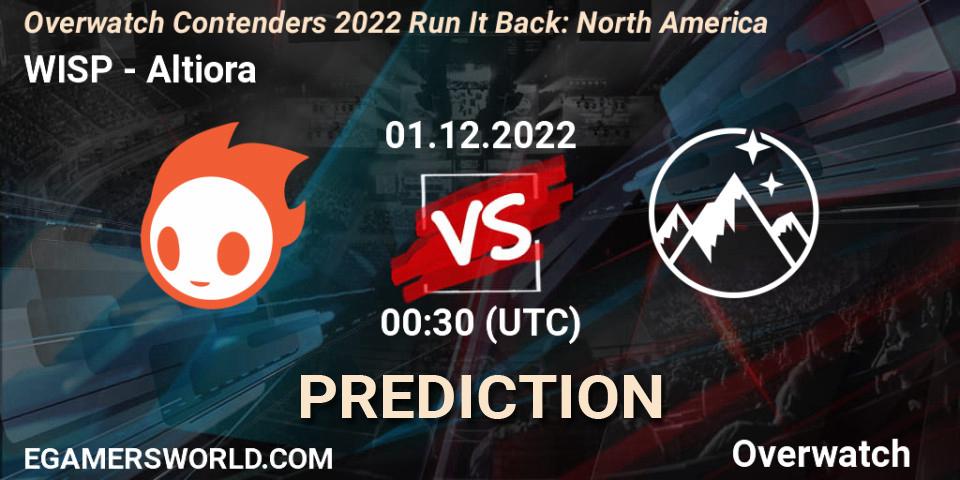 WISP vs Altiora: Betting TIp, Match Prediction. 01.12.22. Overwatch, Overwatch Contenders 2022 Run It Back: North America