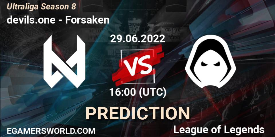 devils.one vs Forsaken: Betting TIp, Match Prediction. 29.06.2022 at 16:00. LoL, Ultraliga Season 8