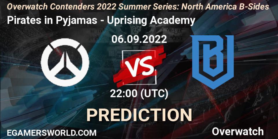 Pirates in Pyjamas vs Uprising Academy: Betting TIp, Match Prediction. 07.09.22. Overwatch, Overwatch Contenders 2022 Summer Series: North America B-Sides