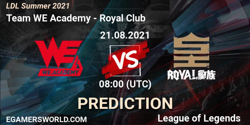 Team WE Academy vs Royal Club: Betting TIp, Match Prediction. 21.08.21. LoL, LDL Summer 2021