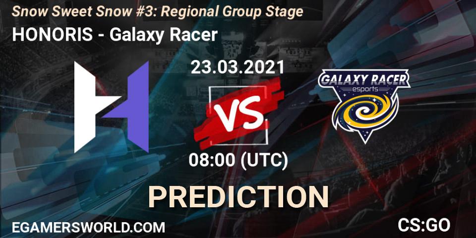 HONORIS vs Galaxy Racer: Betting TIp, Match Prediction. 23.03.2021 at 08:00. Counter-Strike (CS2), Snow Sweet Snow #3: Regional Group Stage