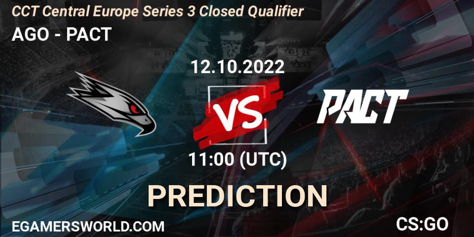 AGO vs PACT: Betting TIp, Match Prediction. 12.10.22. CS2 (CS:GO), CCT Central Europe Series 3 Closed Qualifier