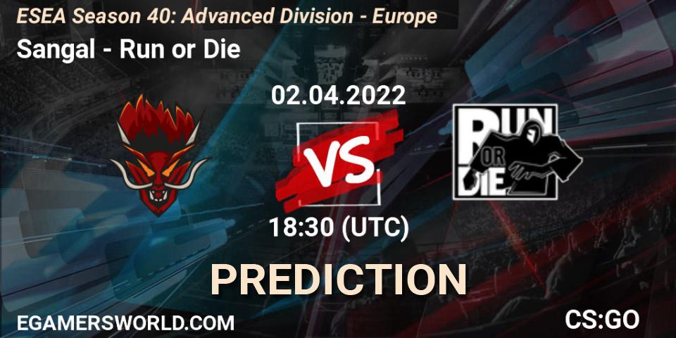 Sangal vs Run or Die: Betting TIp, Match Prediction. 02.04.22. CS2 (CS:GO), ESEA Season 40: Advanced Division - Europe