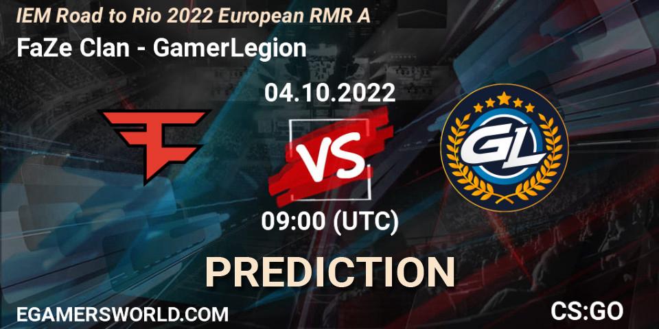 FaZe Clan vs GamerLegion: Betting TIp, Match Prediction. 04.10.2022 at 11:40. Counter-Strike (CS2), IEM Road to Rio 2022 European RMR A