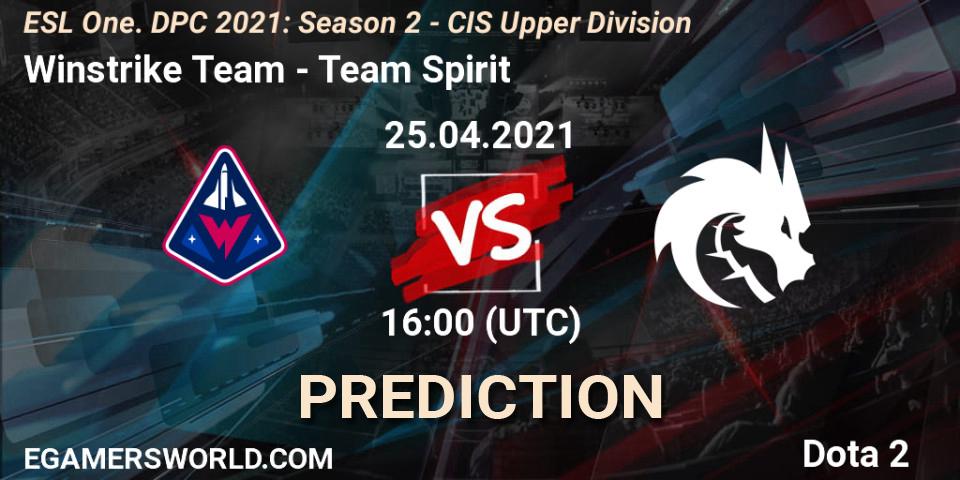 Winstrike Team vs Team Spirit: Betting TIp, Match Prediction. 25.04.21. Dota 2, ESL One. DPC 2021: Season 2 - CIS Upper Division