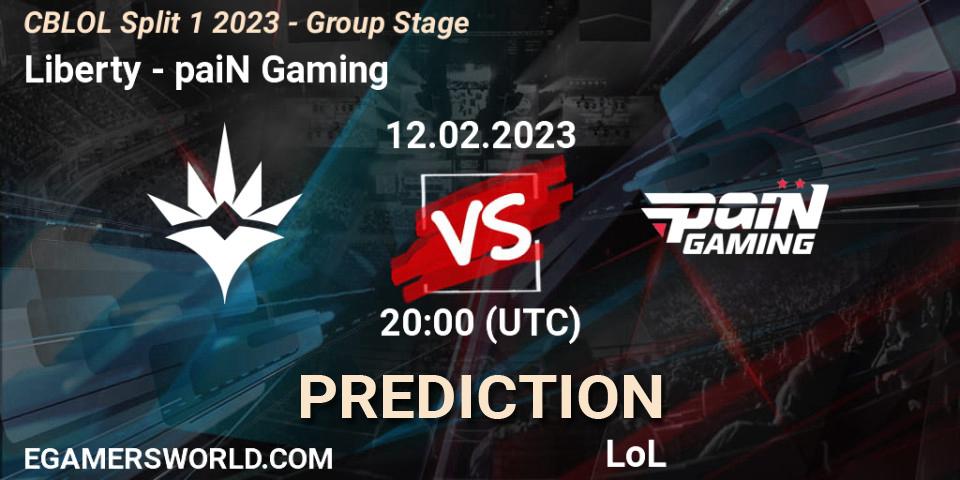 Liberty vs paiN Gaming: Betting TIp, Match Prediction. 12.02.2023 at 20:00. LoL, CBLOL Split 1 2023 - Group Stage