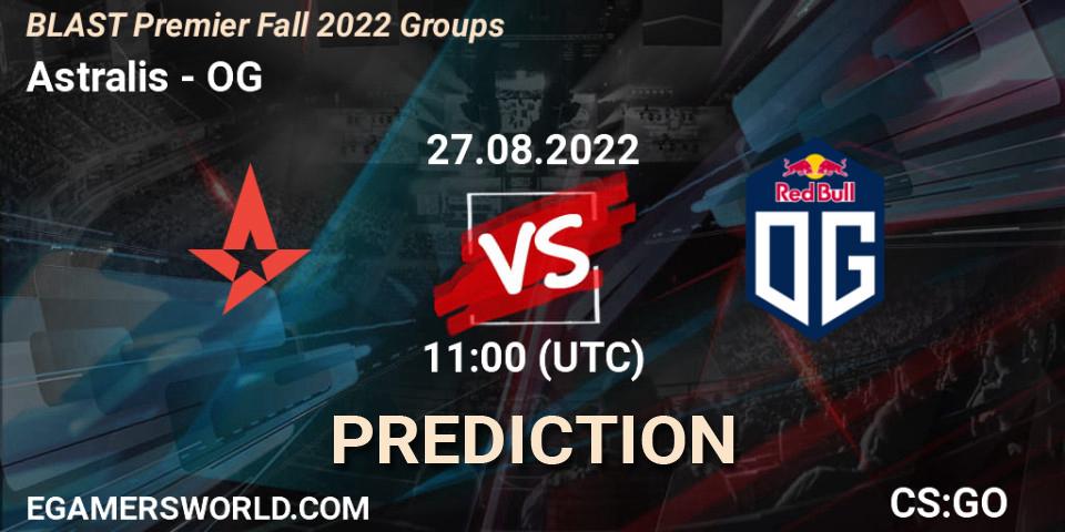 Astralis vs OG: Betting TIp, Match Prediction. 27.08.2022 at 11:00. Counter-Strike (CS2), BLAST Premier Fall 2022 Groups