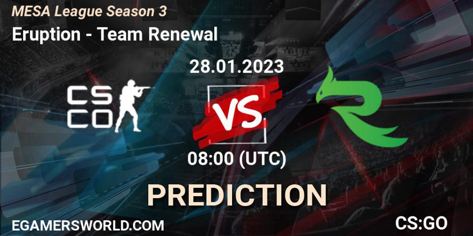 Eruption vs Team Renewal: Betting TIp, Match Prediction. 28.01.23. CS2 (CS:GO), MESA League Season 3