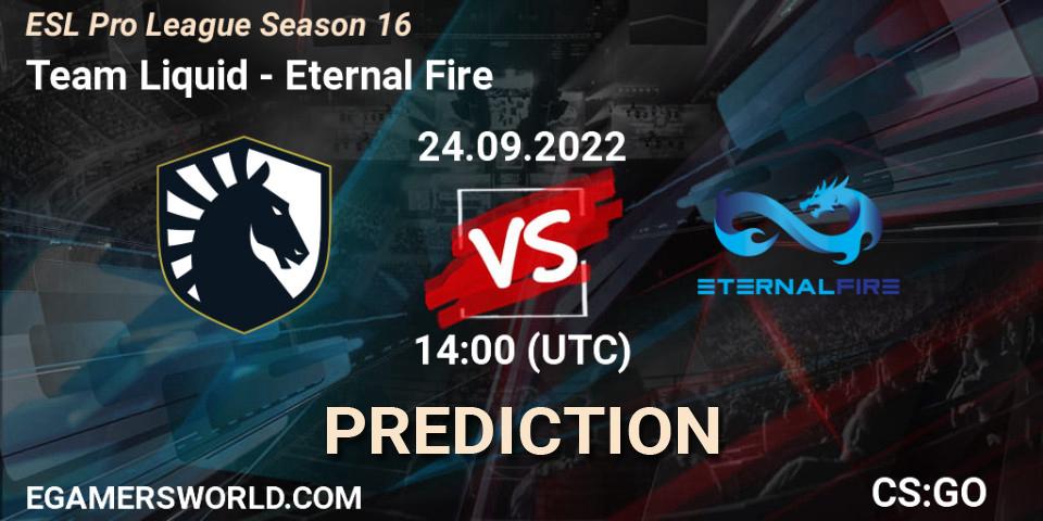 Team Liquid vs Eternal Fire: Betting TIp, Match Prediction. 24.09.2022 at 14:00. Counter-Strike (CS2), ESL Pro League Season 16