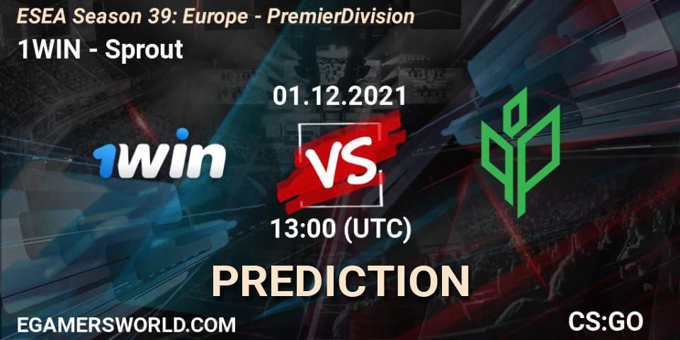 1WIN vs Sprout: Betting TIp, Match Prediction. 01.12.21. CS2 (CS:GO), ESEA Season 39: Europe - Premier Division