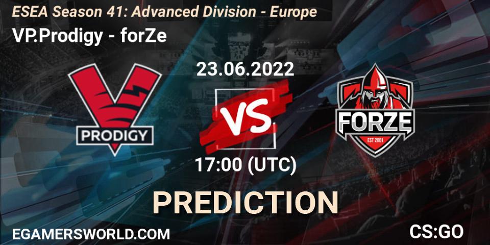 VP.Prodigy vs forZe: Betting TIp, Match Prediction. 23.06.22. CS2 (CS:GO), ESEA Season 41: Advanced Division - Europe