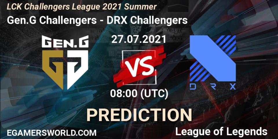 Gen.G Challengers vs DRX Challengers: Betting TIp, Match Prediction. 27.07.2021 at 08:00. LoL, LCK Challengers League 2021 Summer