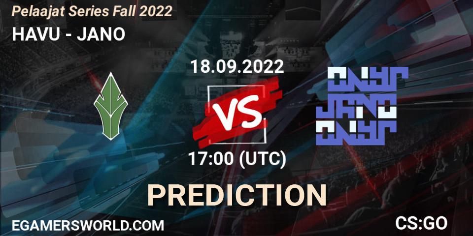 HAVU vs JANO: Betting TIp, Match Prediction. 18.09.2022 at 17:00. Counter-Strike (CS2), Pelaajat Series Fall 2022