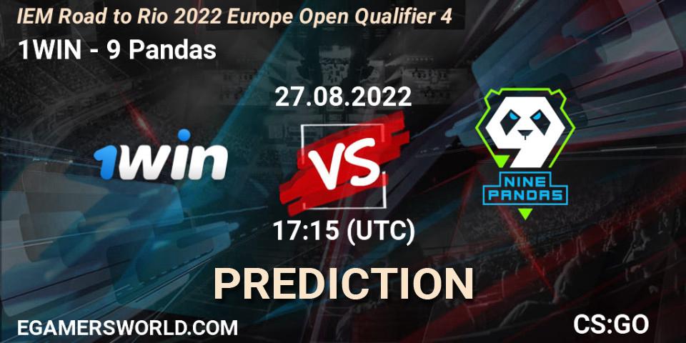 1WIN vs 9 Pandas: Betting TIp, Match Prediction. 27.08.2022 at 17:15. Counter-Strike (CS2), IEM Road to Rio 2022 Europe Open Qualifier 4