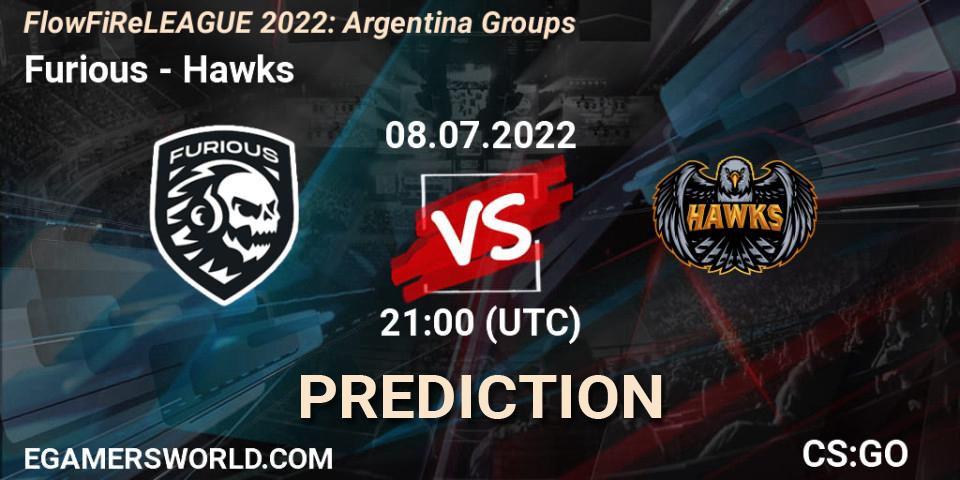 Furious vs Hawks: Betting TIp, Match Prediction. 08.07.22. CS2 (CS:GO), FlowFiReLEAGUE 2022: Argentina Groups