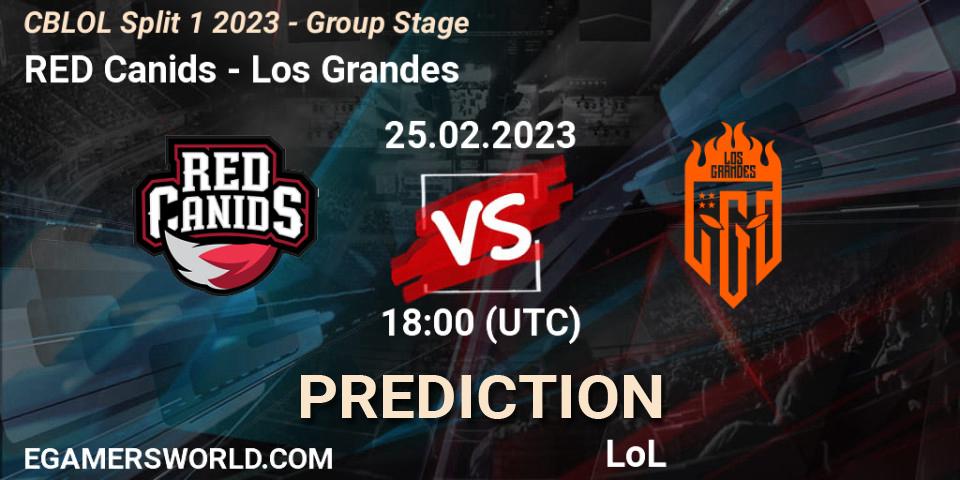 RED Canids vs Los Grandes: Betting TIp, Match Prediction. 25.02.2023 at 18:15. LoL, CBLOL Split 1 2023 - Group Stage