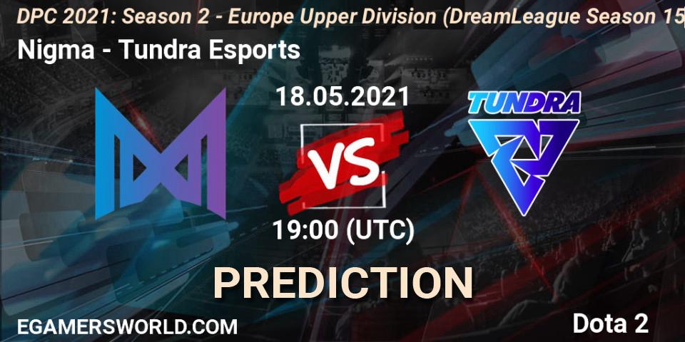 Nigma vs Tundra Esports: Betting TIp, Match Prediction. 18.05.2021 at 19:47. Dota 2, DPC 2021: Season 2 - Europe Upper Division (DreamLeague Season 15)