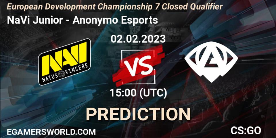 NaVi Junior vs Anonymo Esports: Betting TIp, Match Prediction. 02.02.23. CS2 (CS:GO), European Development Championship 7 Closed Qualifier