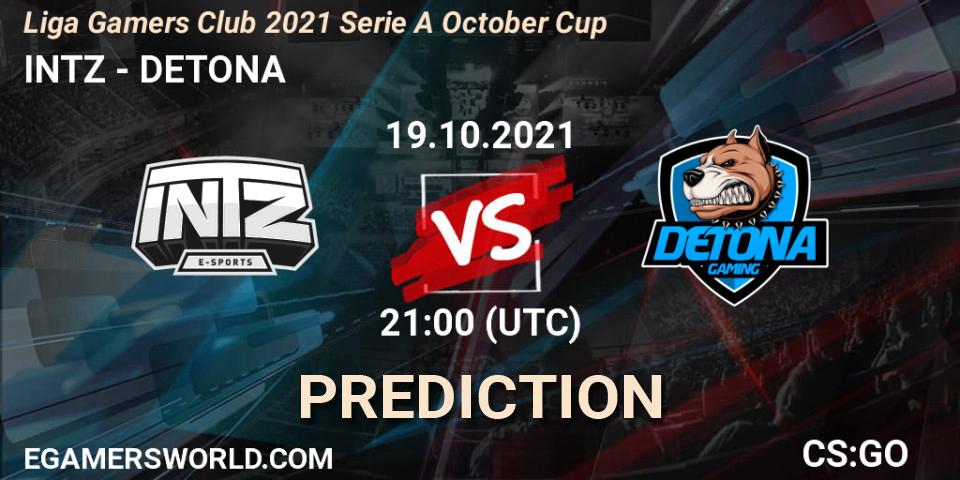 INTZ vs DETONA: Betting TIp, Match Prediction. 19.10.21. CS2 (CS:GO), Liga Gamers Club 2021 Serie A October Cup