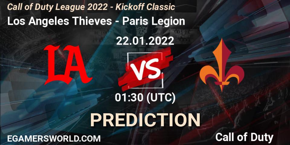 Los Angeles Thieves vs Paris Legion: Betting TIp, Match Prediction. 22.01.2022 at 01:30. Call of Duty, Call of Duty League 2022 - Kickoff Classic