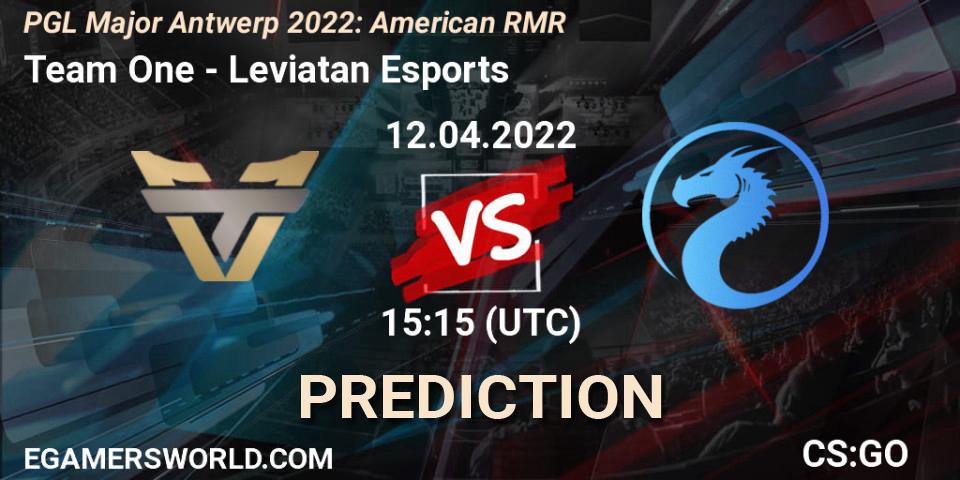 Team One vs Leviatan Esports: Betting TIp, Match Prediction. 12.04.2022 at 15:15. Counter-Strike (CS2), PGL Major Antwerp 2022: American RMR
