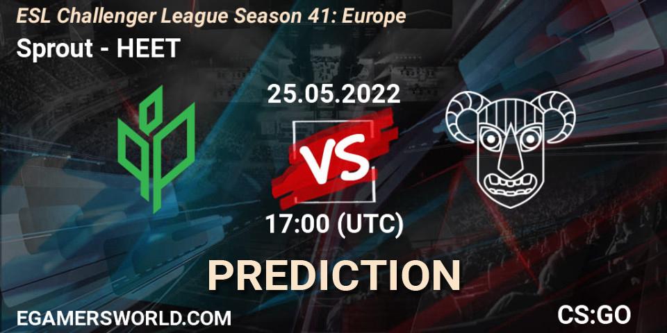 Sprout vs HEET: Betting TIp, Match Prediction. 30.05.2022 at 11:00. Counter-Strike (CS2), ESL Challenger League Season 41: Europe