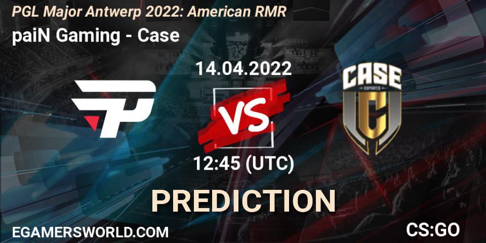 paiN Gaming vs Case: Betting TIp, Match Prediction. 14.04.2022 at 11:30. Counter-Strike (CS2), PGL Major Antwerp 2022: American RMR