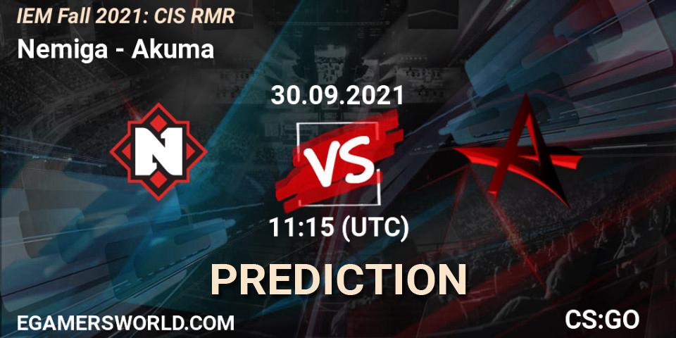 Nemiga vs Akuma: Betting TIp, Match Prediction. 30.09.21. CS2 (CS:GO), IEM Fall 2021: CIS RMR