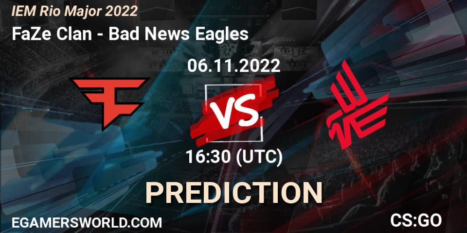 FaZe Clan vs Bad News Eagles: Betting TIp, Match Prediction. 06.11.2022 at 17:00. Counter-Strike (CS2), IEM Rio Major 2022