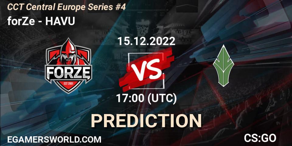 forZe vs HAVU: Betting TIp, Match Prediction. 15.12.22. CS2 (CS:GO), CCT Central Europe Series #4