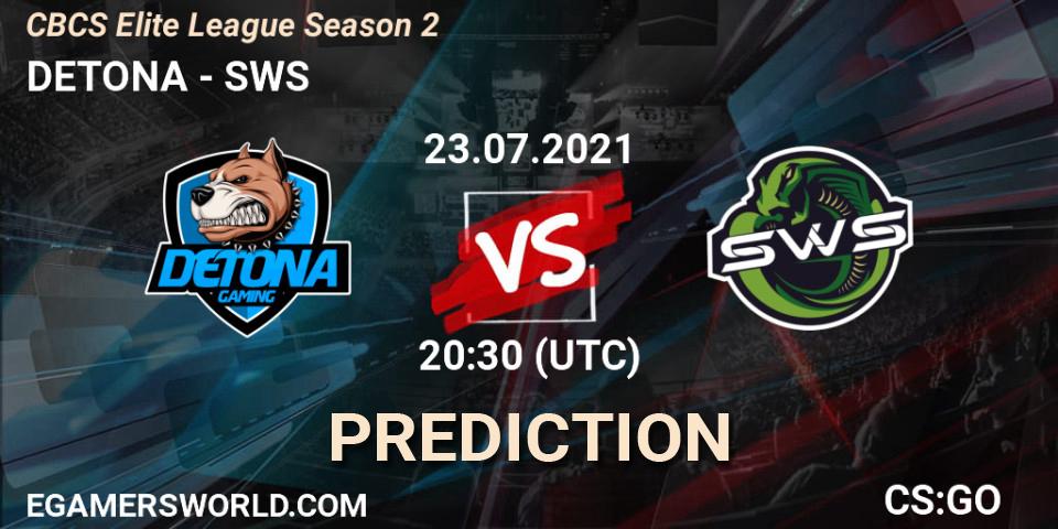 DETONA vs SWS: Betting TIp, Match Prediction. 23.07.21. CS2 (CS:GO), CBCS Elite League Season 2