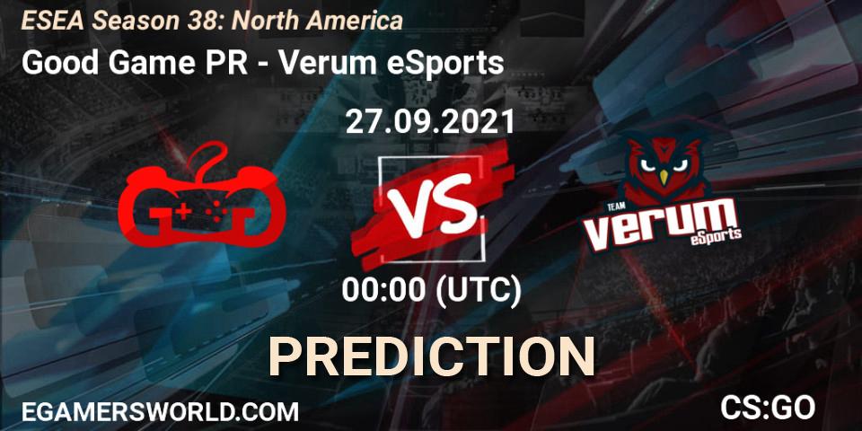 Good Game PR vs Verum eSports: Betting TIp, Match Prediction. 29.09.21. CS2 (CS:GO), ESEA Season 38: North America 