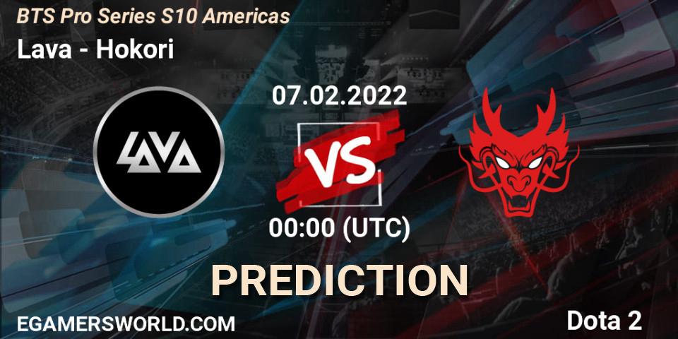 Lava vs Hokori: Betting TIp, Match Prediction. 06.02.2022 at 23:36. Dota 2, BTS Pro Series Season 10: Americas