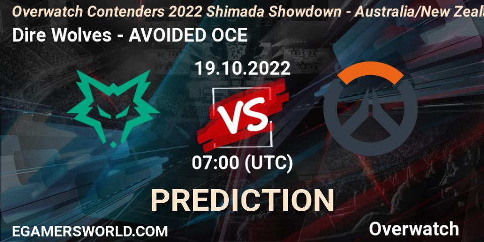Dire Wolves vs AVOIDED OCE: Betting TIp, Match Prediction. 19.10.22. Overwatch, Overwatch Contenders 2022 Shimada Showdown - Australia/New Zealand - October