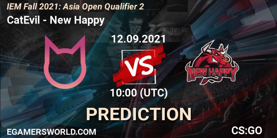 CatEvil vs New Happy: Betting TIp, Match Prediction. 12.09.2021 at 10:00. Counter-Strike (CS2), IEM Fall 2021: Asia Open Qualifier 2