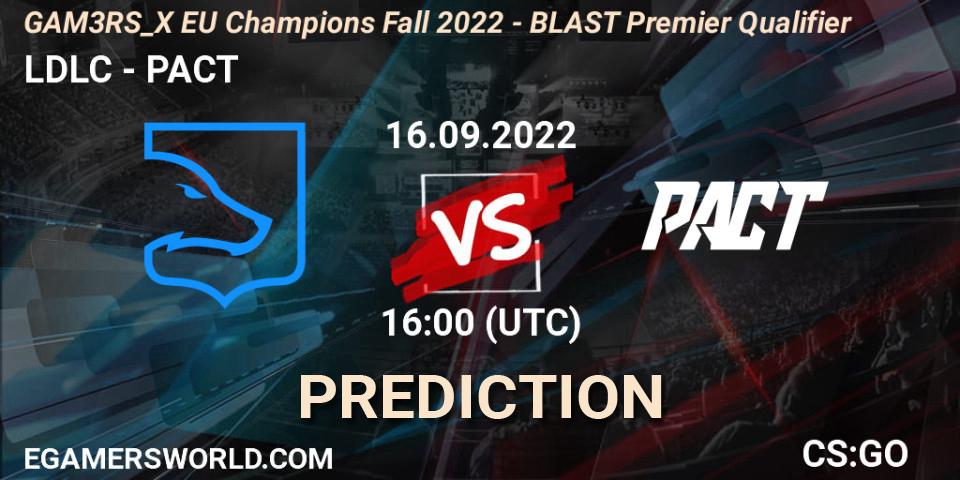 LDLC vs PACT: Betting TIp, Match Prediction. 16.09.22. CS2 (CS:GO), GAM3RS_X EU Champions: Fall 2022