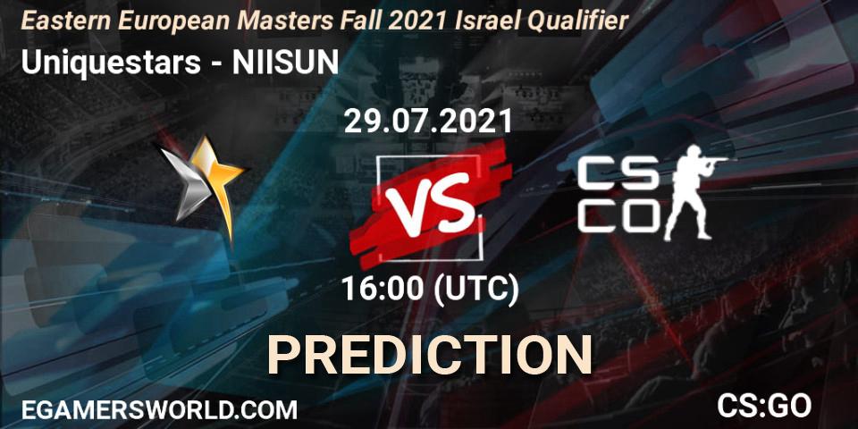 Uniquestars vs NIISUN: Betting TIp, Match Prediction. 29.07.21. CS2 (CS:GO), Eastern European Masters Fall 2021 Israel Qualifier
